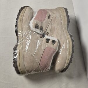 Stylish Women's Winter Boots in Pink and Cream